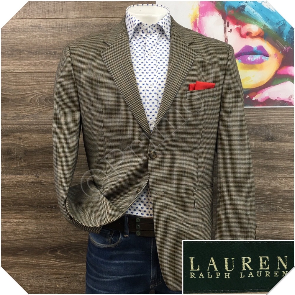 VINTAGE RALPH LAUREN Mens Wool Blazer Sport Coat Casual Jacket Size 42R Suit